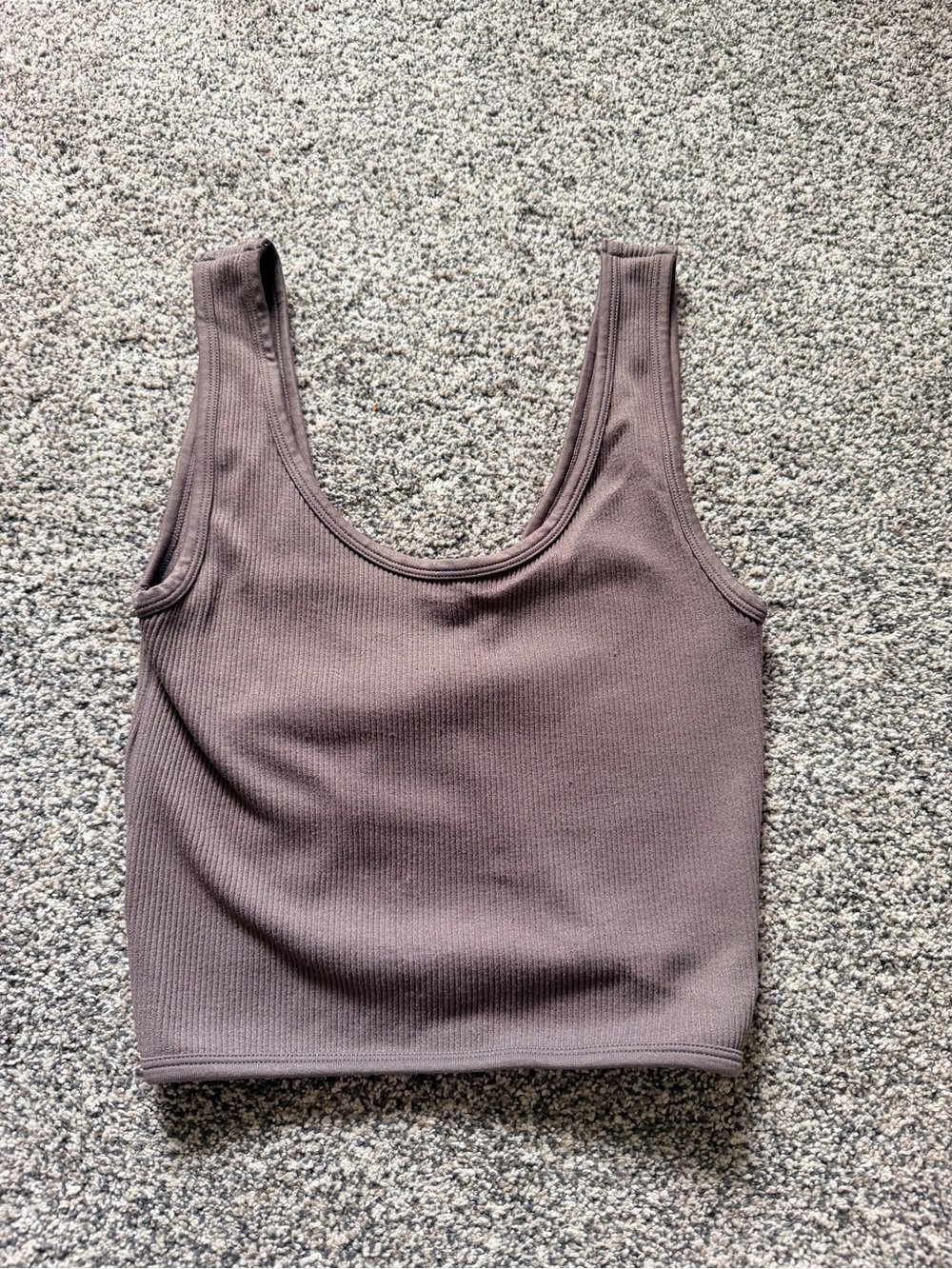 BKE Essentials Ribbed Twist Back Crop Tank - Mauve Taupe Size XS/S